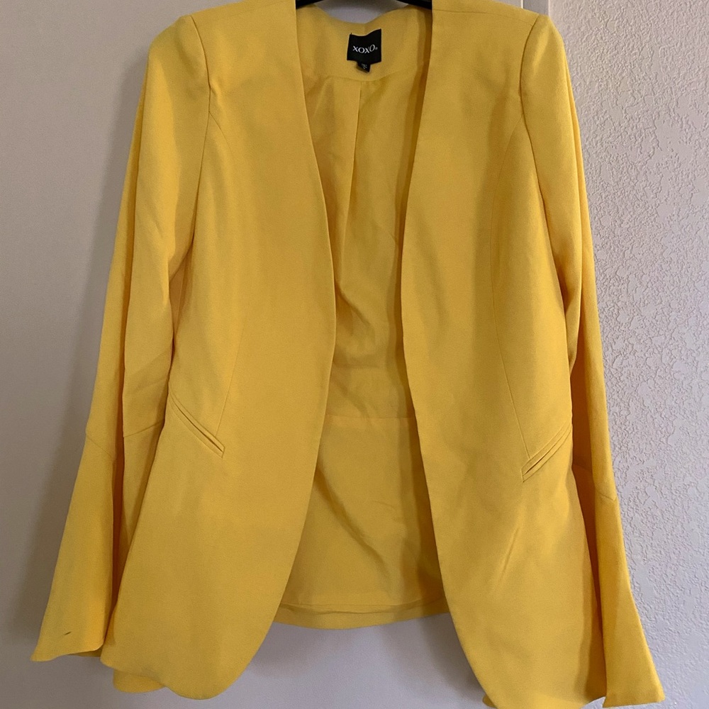 Vivid yellow blazer by XOXO.